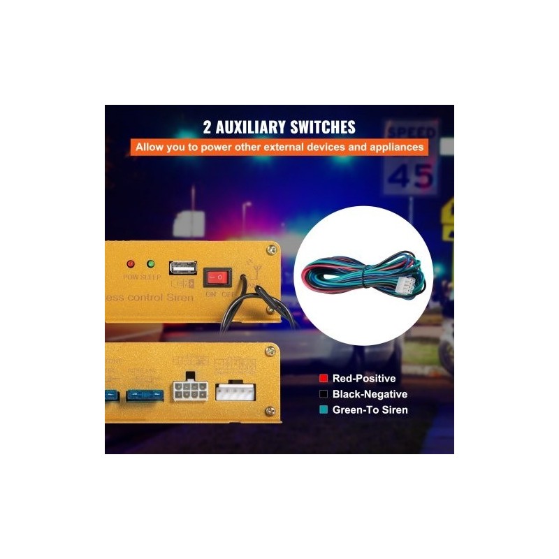Sireenijärjestelmä ajoneuvoon 400W 2 torvea 8 äänitilaa 12V