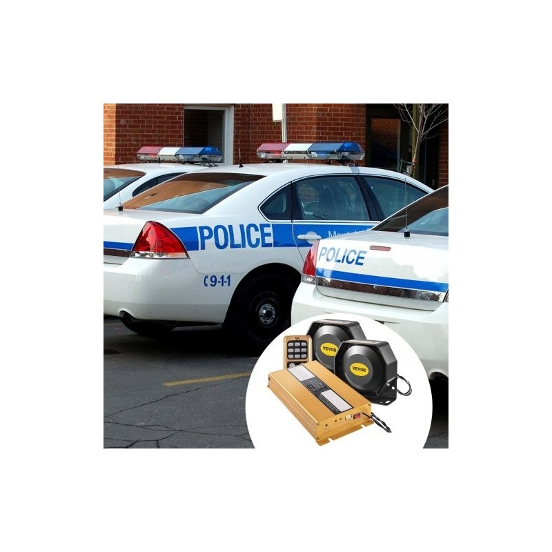 Sireenijärjestelmä ajoneuvoon 400W 2 torvea 8 äänitilaa 12V