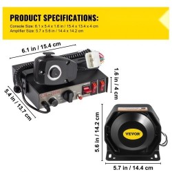 Hätävaroitussarja 200W 12V muovikotelo 125 dB 9 ääntä käsimikrofoni ajoneuvoihin