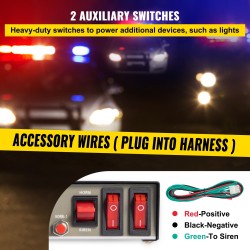 Ajoneuvosireenipaketti 200W 12V kaiutin ja käsimikrofoni kahdeksalla varoitusäänellä