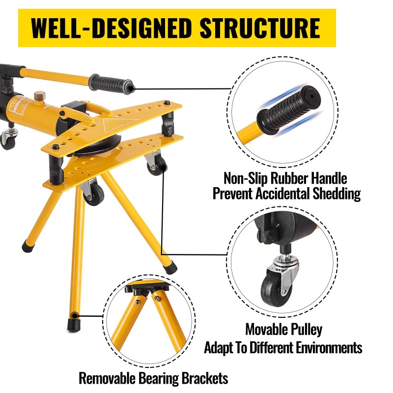 Manuaalinen hydraulinen putkentaivutin 10 tonnia 13–34 millimetriä pallografiittivalurautaiset muotit