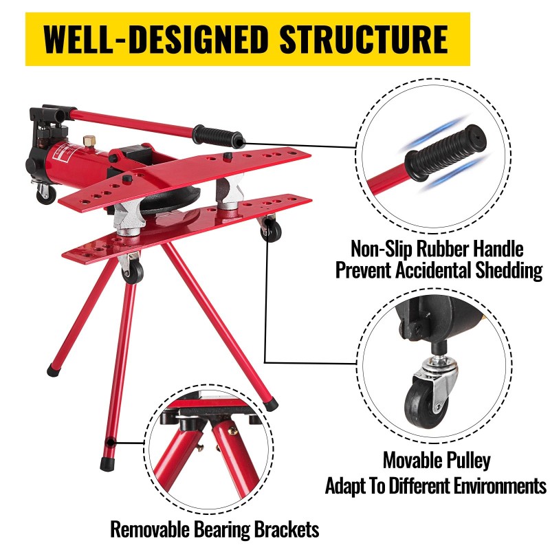 Hydraulinen käsikäyttöinen putkentaivutin 16T ulkohalkaisija 22–60 mm messinki alumiini teräsputkille