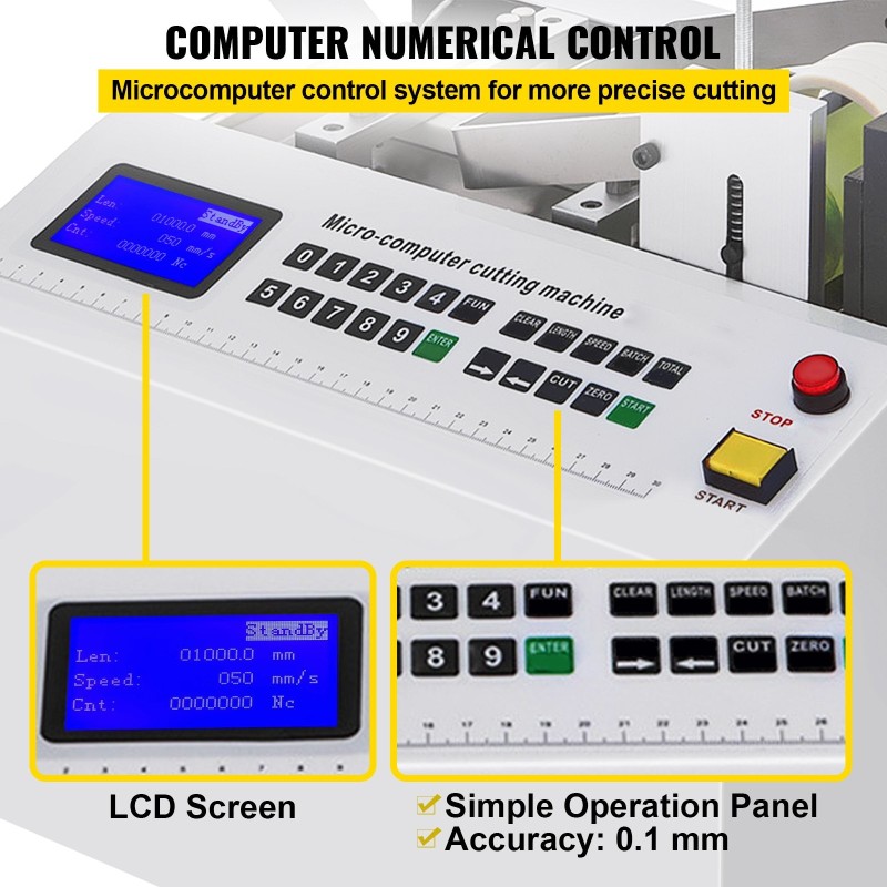 Automaattinen PVC-kutistesukan leikkuri 100 mm leikkausleveys 11 mm maksimihalkaisija 350 watin moottori