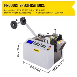 Automaattinen PVC-kutistesukan leikkuri 100 mm leikkausleveys 11 mm maksimihalkaisija 350 watin moottori