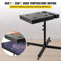 Flash-kuivain silkkipainoon 41 x 41 cm teräsrunko 1700W säädettävä korkeus