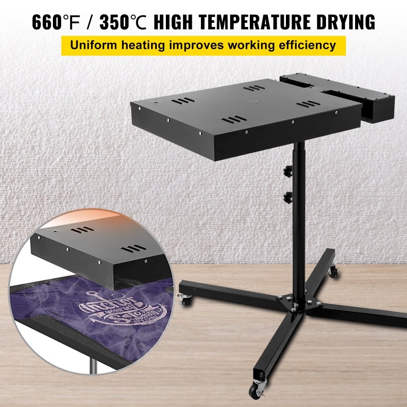 Salamakuivain teräsrunko 45 x 60 cm 2000 wattia säädettävä korkeus pyörillä