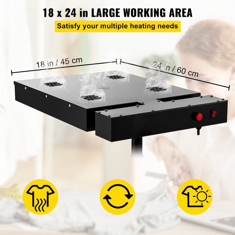 Salamakuivain teräsrunko 45 x 60 cm 2000 wattia säädettävä korkeus pyörillä