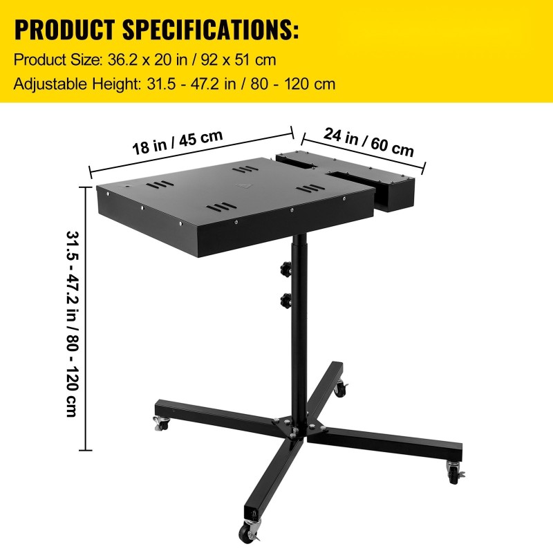 Salamakuivain teräsrunko 45 x 60 cm 2000 wattia säädettävä korkeus pyörillä