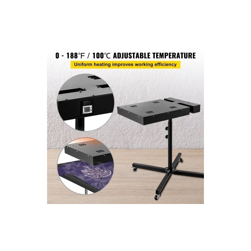 Silkkipainon pikakuivain teräsrunkoinen 45x60 cm 2000 wattia lämpötilanäytöllä