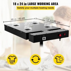 Silkkipainon pikakuivain teräsrunkoinen 45x60 cm 2000 wattia lämpötilanäytöllä