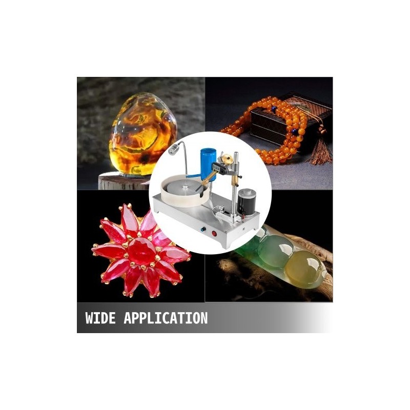 Jalokivien fasetointikone metallirunko digitaalinen kulmanäyttö vesiallas portaaton nopeussäätö