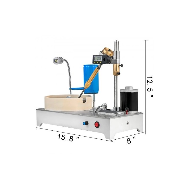 Jalokivien fasetointikone metallirunko digitaalinen kulmanäyttö vesiallas portaaton nopeussäätö
