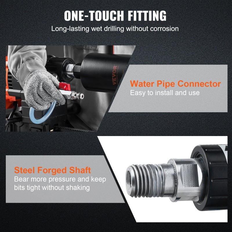 Timanttinen märkäporakone 3200W porateline pyörillä ruostumaton teräsakseli betonille