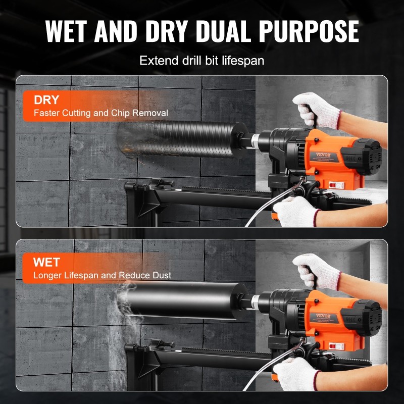 Timanttiporakone telineellä 3200 wattia poraushalkaisija 20–250 millimetriä kuiva ja märkäporaus