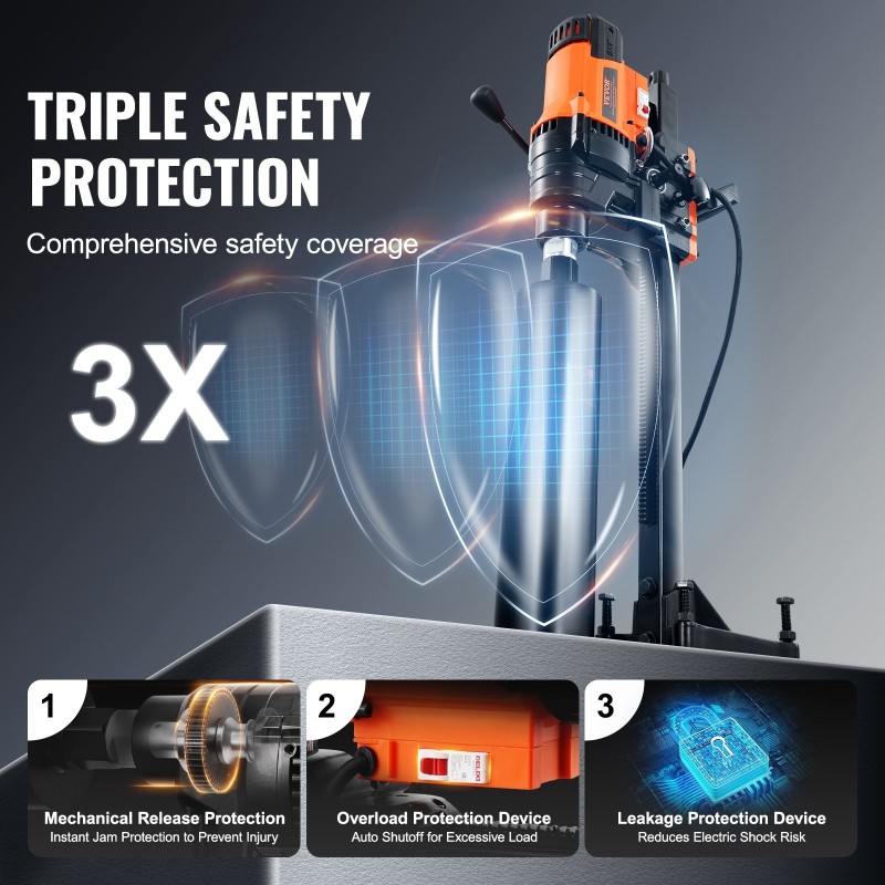 Timanttiporakone telineellä 3200 wattia poraushalkaisija 20–250 millimetriä kuiva ja märkäporaus