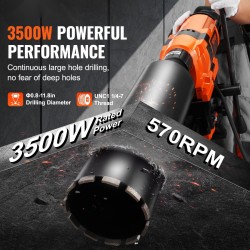 Ydinporakone 3500W 20–300 mm poraushalkaisija telineellä kuiva- ja märkäporaukseen