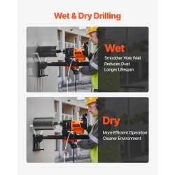 Timanttinen ydinkairauskone jalustalla betoniin tiileen kiveen 20–200 mm 8 porakruunua