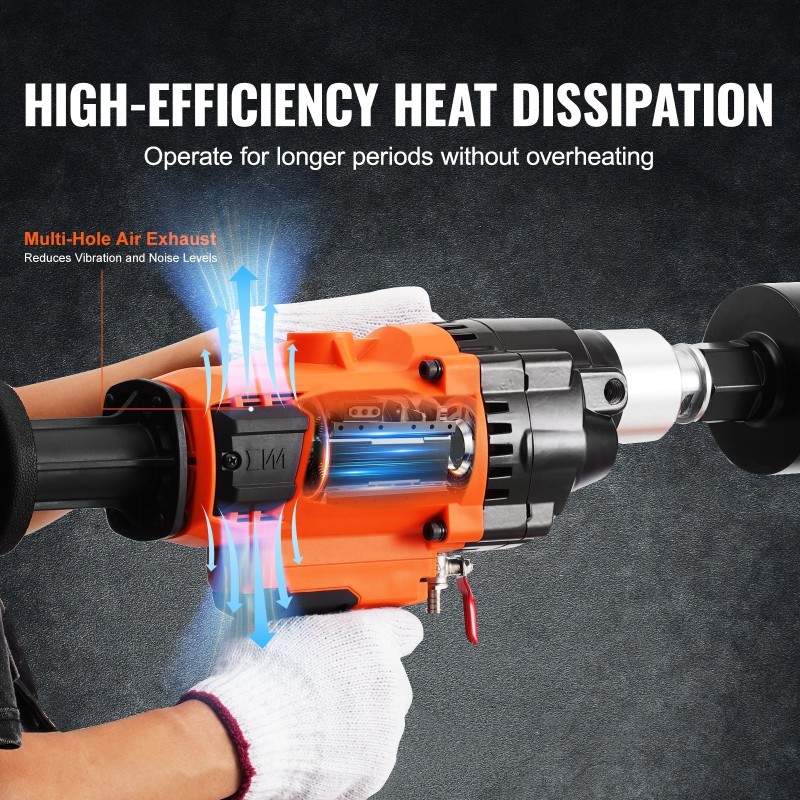 Timanttiporakone 2600W 20–180 mm porauskoko käsikäyttöinen ja telineasennettava