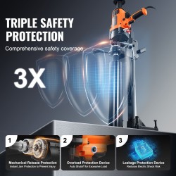 Timanttiporakone 2600W 20–180 mm porauskoko käsikäyttöinen ja telineasennettava