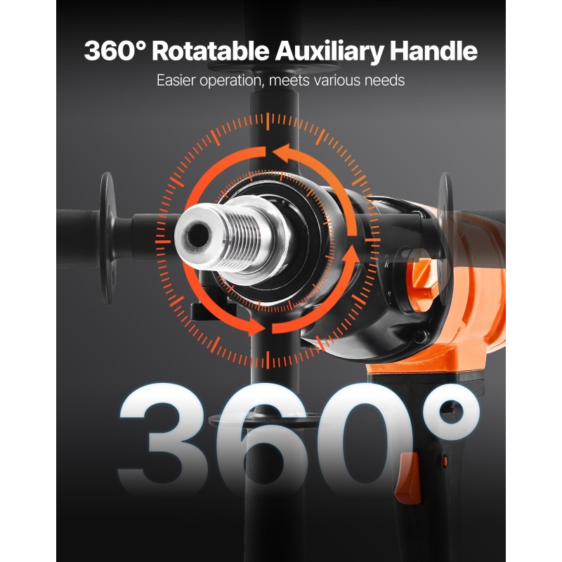 Käsikäyttöinen timanttiydinporakone betoniin tiileen kiveen 1500 wattia kaksinopeuksinen 4 poranterää