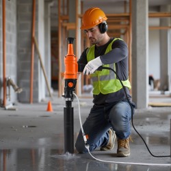 Käsikäyttöinen timanttiydinporakone betoniin tiileen kiveen 1500 wattia kaksinopeuksinen 4 poranterää