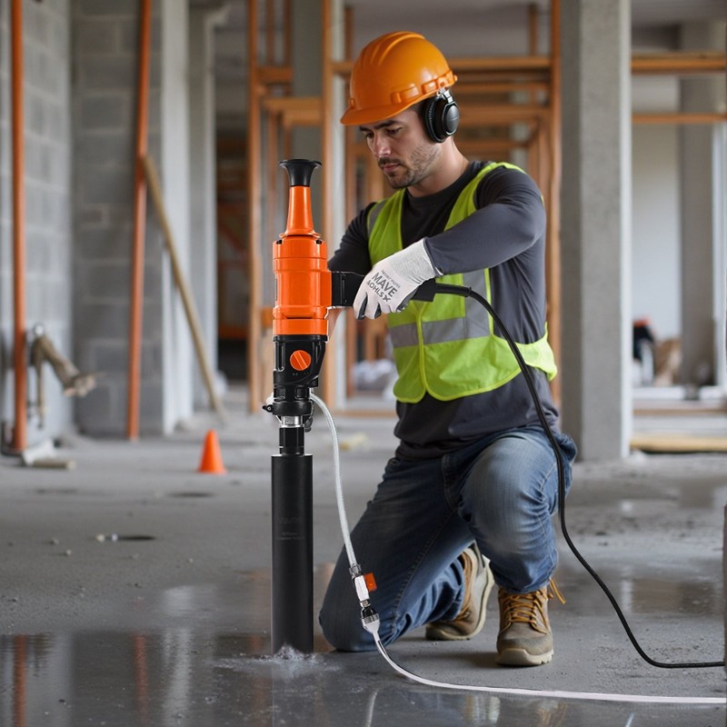 Käsikäyttöinen timanttiydinporakone betoniin tiileen kiveen 1500 wattia kaksinopeuksinen 4 poranterää