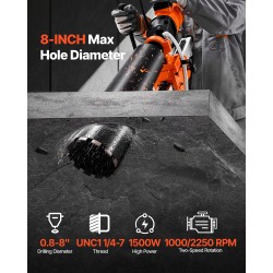 Timanttisydänporakone 200 mm betoniin tiileen kiveen käsikäyttöinen ja telinekiinnitteinen neljä porakruunua