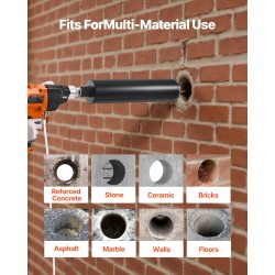 Käsikäyttöinen timanttiydinporakone 20–160 mm 2000W 4 kpl timanttiporakruunuja märkä- ja kuivaporaus