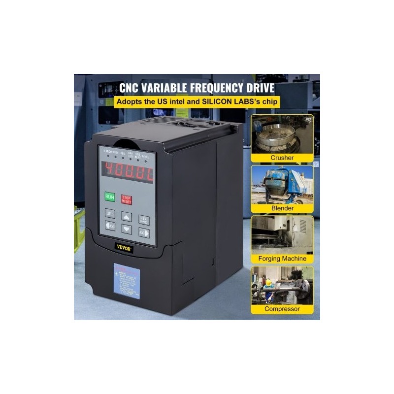 Taajuusmuuttaja 4 kW vaihtojännite 200-260 V 3-vaiheinen ulostulo 0.1-400 Hz