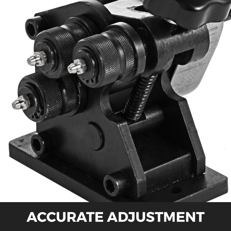 Käsikäyttöinen kovetettu teräs rengastaivutin vähimmäishalkaisija kolme tuumaa kahva kolmesataaneljäkymmentäkolme millimetriä