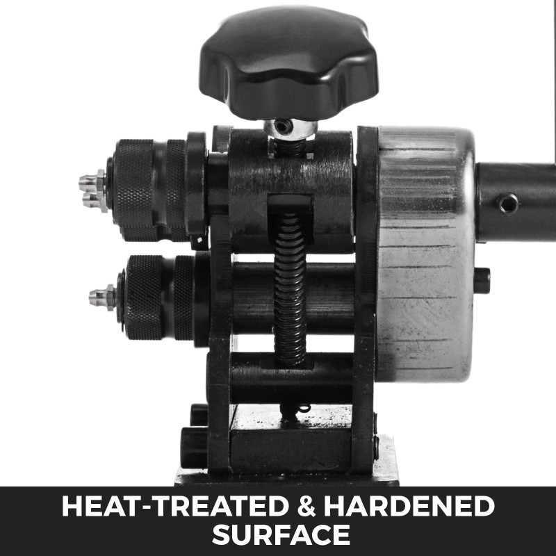 Käsikäyttöinen kovetettu teräs rengastaivutin vähimmäishalkaisija kolme tuumaa kahva kolmesataaneljäkymmentäkolme millimetriä