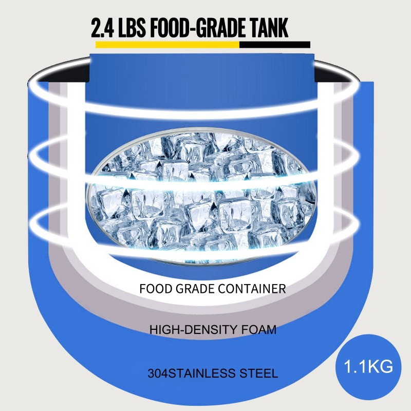 Työpöytämallinen kannettava jääpalakone vesiautomaatilla kahdeksantoista kilogrammaa vuorokaudessa kaksikymmentäneljä