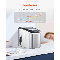 Pöytätason jääpalakone ruostumatonta terästä 33 paunaa päivässä 9 jääpalaa