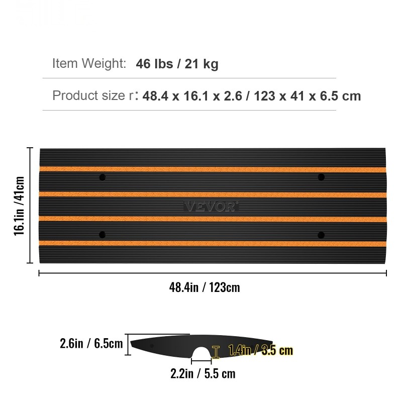 Kumiset reunaluiskat 3 kpl 6,5 cm nousu 15 tonnin kantavuus
