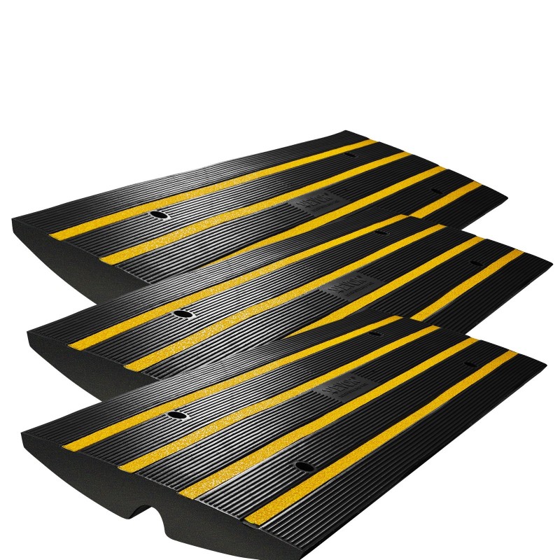 Kumiset reunaluiskat 3 kpl 6,5 cm nousu 15 tonnin kantavuus