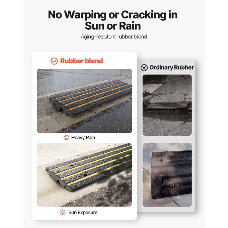 Kuminen reunakynnys 66 mm nousu 15 tonnin kantavuus keltaisilla heijastinnauhoilla 1 kpl