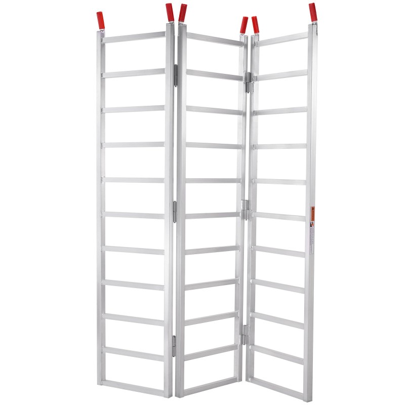 Alumiininen kolmiosainen lastausramppi 1956×1379 mm 0,7 t kuormahihnoin