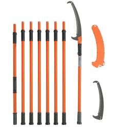 Käsikäyttöinen oksasaha säädettävä pituus 2,2–8,2 m lasikuituvarsi terästerä pensaiden ja palmun leikkaamiseen