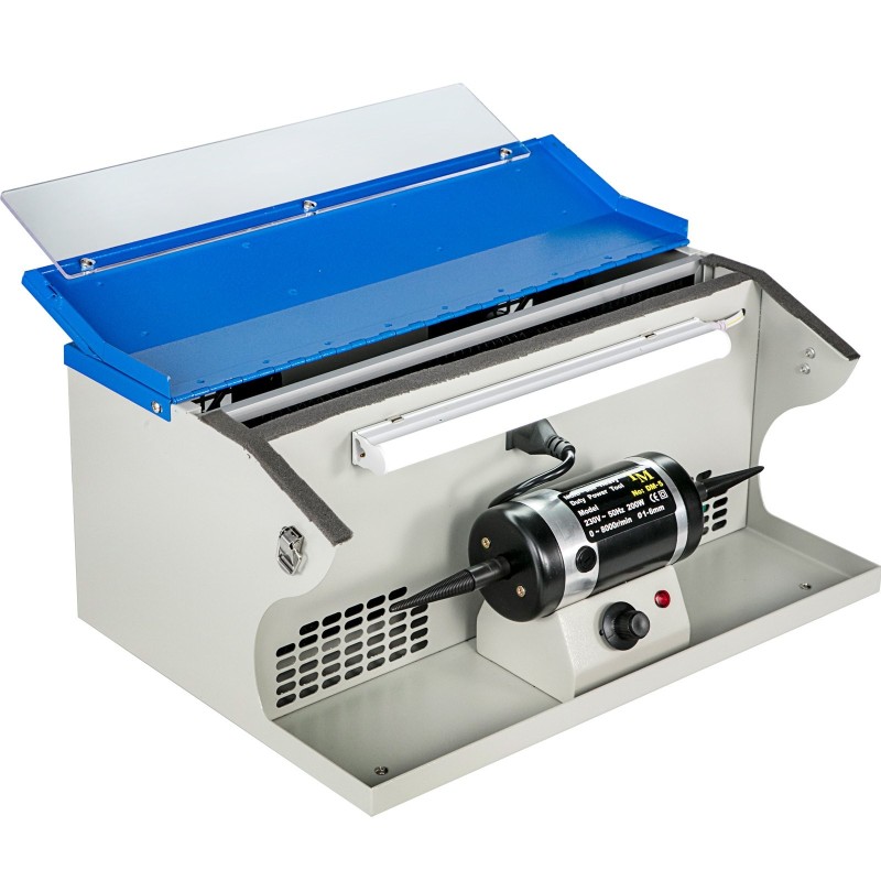 Penkkimallinen korujen kiillotuskone rautarungolla pölynkerääjä työvalo säädettävä nopeus