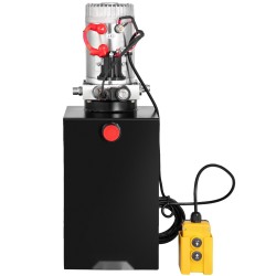 Yksitoiminen hydraulipumppu 12V metallisellä 15L säiliöllä kippiperävaunuihin