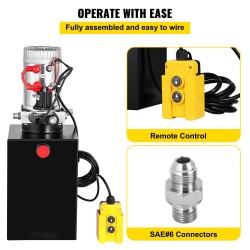 Hydraulipumppu 12 voltin yksitoiminen metallinen 13 kvartin säiliö kippiperävaunuille