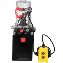 Hydraulipumppu kaksitoiminen metallisäiliö esiasennettu 12V 1 6 3 0 kW kippiperävaunuille