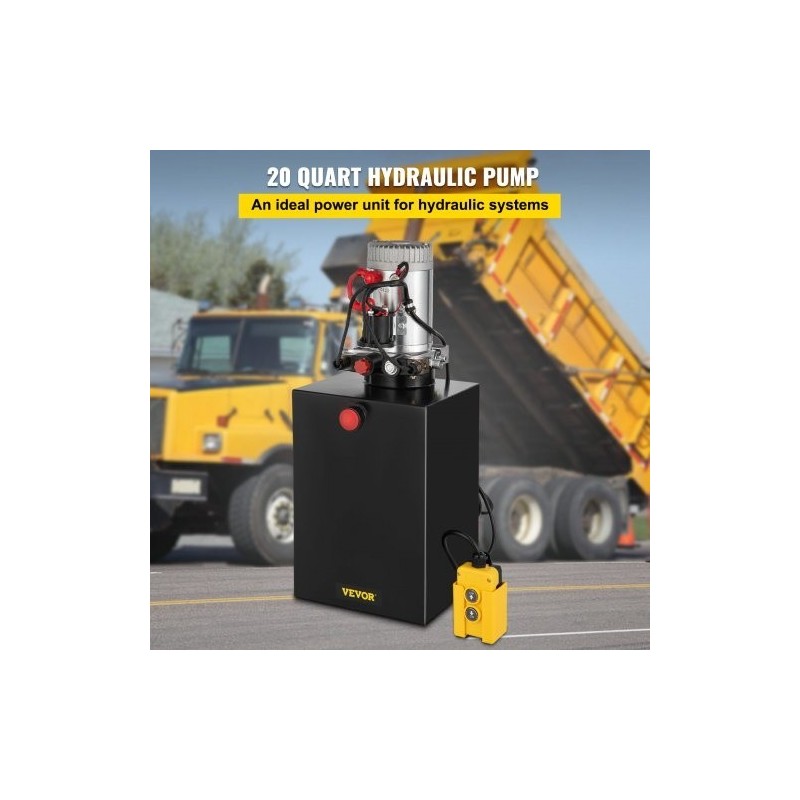 Hydraulinen tehopaketti 20 kvartin terässäiliö 12 voltin kaksoisvaikutteinen kippiperävaunuille