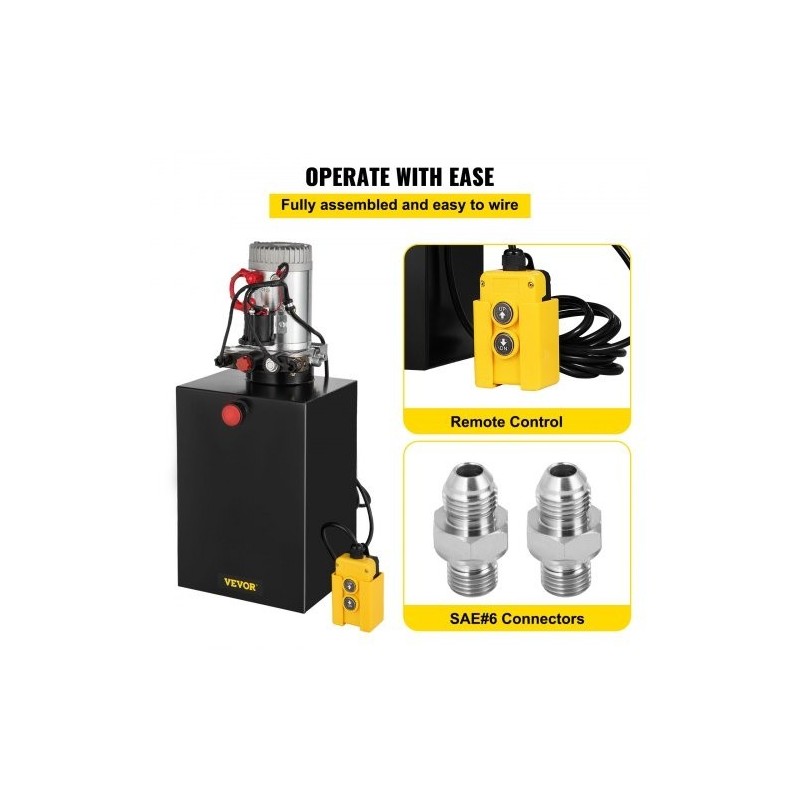 Hydraulinen tehopaketti 20 kvartin terässäiliö 12 voltin kaksoisvaikutteinen kippiperävaunuille