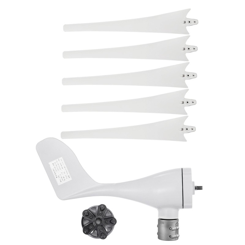 Tuulivoimageneraattori 12 voltin 500 wattia viisilapaiset nailonkuitulavat lataussäätimellä