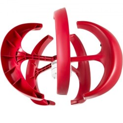 Pystysuuntainen lyhtymallinen tuuliturbiini 12 volttia 400 wattia 5 nailonkuitulavaa lataussäätimellä punainen