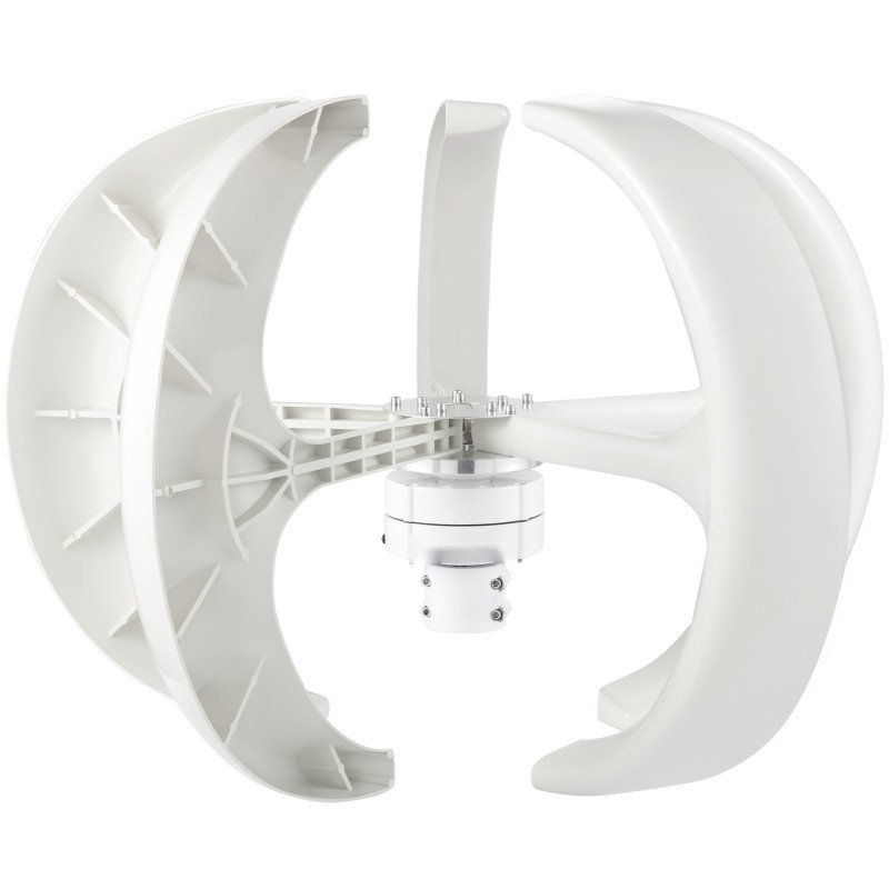 Pystyakselinen tuuligeneraattori 600 watin 12 voltin lyhtymallinen viisilapainen nailonkuitulavoilla