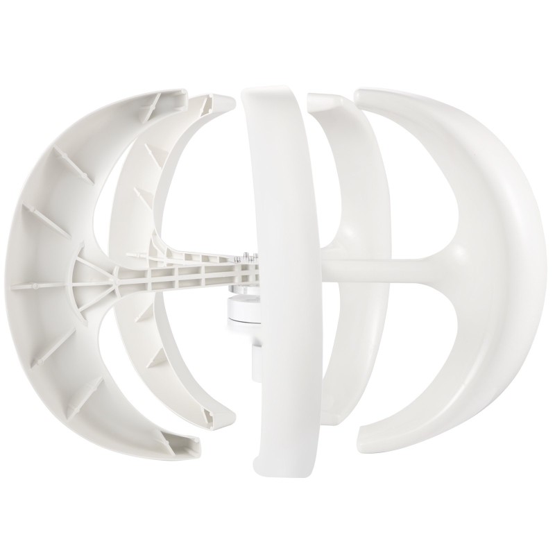 Pystyakselinen tuuligeneraattori 600 watin 12 voltin lyhtymallinen viisilapainen nailonkuitulavoilla