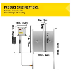 Automaattinen kanalan ovi alumiiniseos 30x30 cm ajastin valosensori infrapuna-anturi 2 kauko-ohjainta