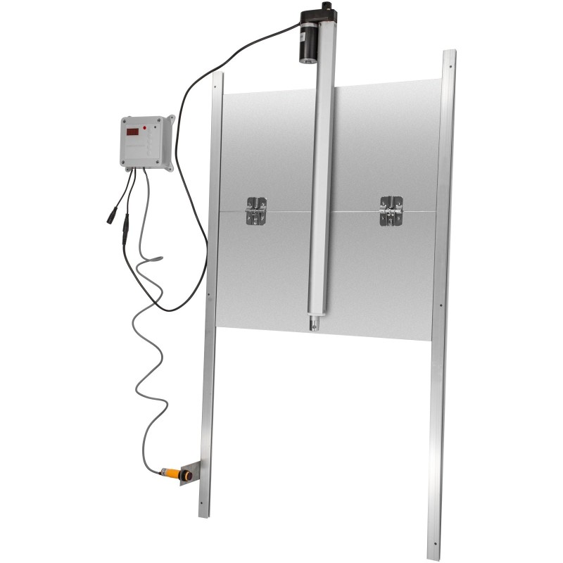 Automaattinen kanalan ovi alumiiniseos 30x30 cm ajastin valosensori infrapuna-anturi 2 kauko-ohjainta